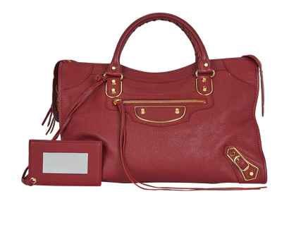 Medium City Bag, &pound;680, Handbags, Red, Leather, Front view